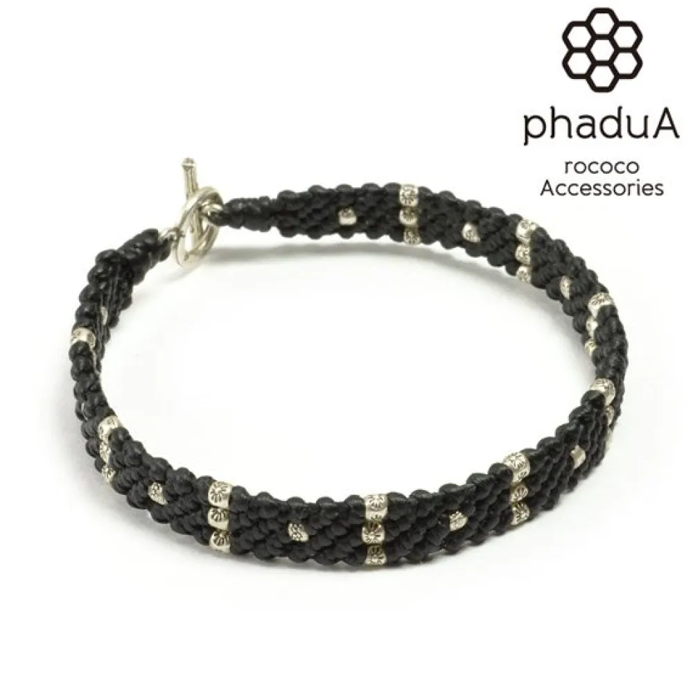 PHADUA Bracelets^/ Wax Cord Silver Triple-Strand Bracelet