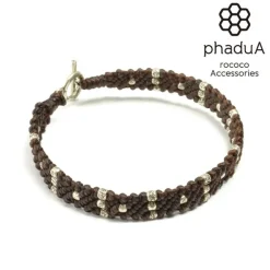 PHADUA Bracelets^/ Wax Cord Silver Triple-Strand Bracelet