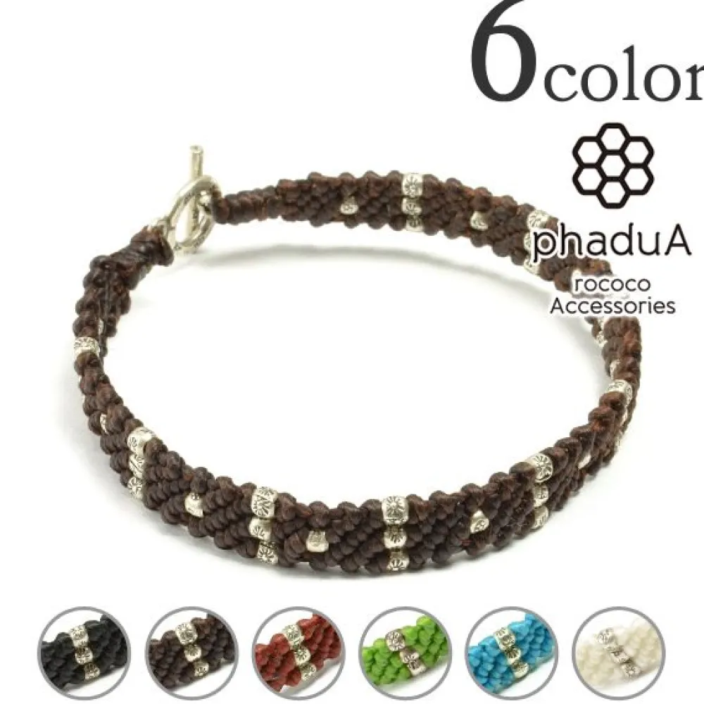 PHADUA Bracelets^/ Wax Cord Silver Triple-Strand Bracelet