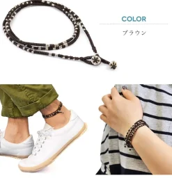 PHADUA Anklets^/ Wax Cord Silver Wrap Bracelet/Anklet