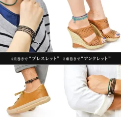 PHADUA Anklets^/ Wax Cord Silver Wrap Bracelet/Anklet