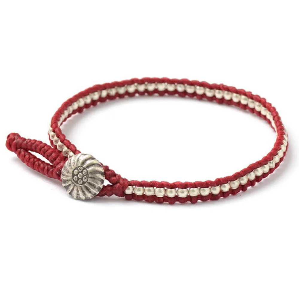 PHADUA Anklets^/ Wax cord single strand concho anklet