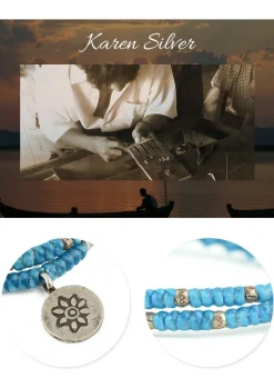 PHADUA Anklets^/ Waxed Cord Anklet with Silver Two-Strand Top