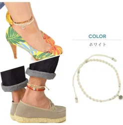 PHADUA Anklets^/ Waxed Cord Anklet with Silver Two-Strand Top