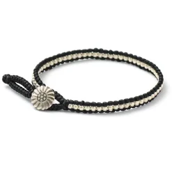 PHADUA Anklets^/ Waxed cord silver single strand concho bracelet