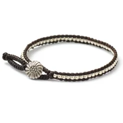 PHADUA Anklets^/ Waxed cord silver single strand concho bracelet