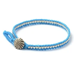 PHADUA Anklets^/ Waxed cord silver single strand concho bracelet