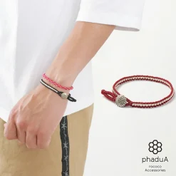 PHADUA Anklets^/ Waxed cord silver single strand concho bracelet