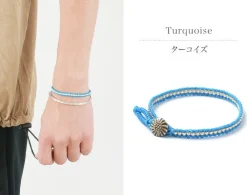 PHADUA Anklets^/ Waxed cord silver single strand concho bracelet