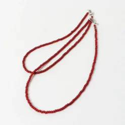 phaduA Anklets^/ White Heart Antique Glass Bead Necklace red