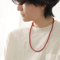 phaduA Anklets^/ White Heart Antique Glass Bead Necklace red