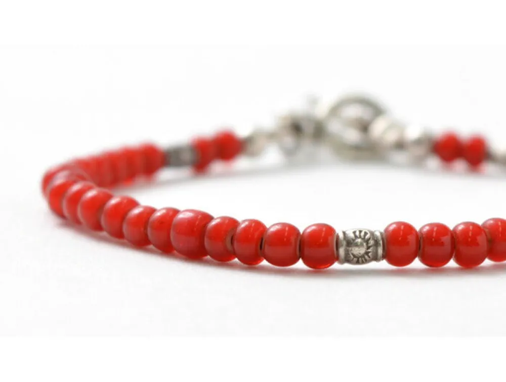 PHADUA Anklets^/ White Heart Bead Bracelet red