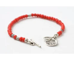 PHADUA Anklets^/ White Heart Bead Bracelet red