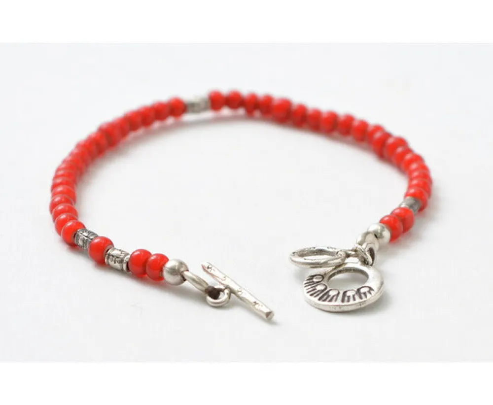 PHADUA Anklets^/ White Heart Bead Bracelet red