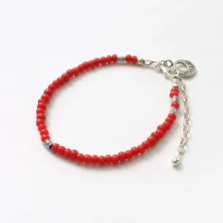 PHADUA Anklets^/ White Heart Beaded Anklet red