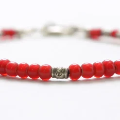 PHADUA Anklets^/ White Heart Beaded Anklet red