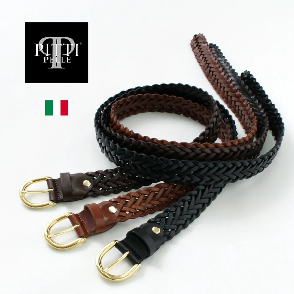 PITTI PELLE Belts^/ Mesh Leather Belt 30mm width