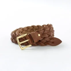PITTI PELLE Belts^/ Mesh Leather Belt 35mm width 4mm thick