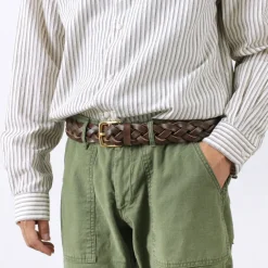 PITTI PELLE Belts^/ Mesh Leather Belt 35mm width 4mm thick