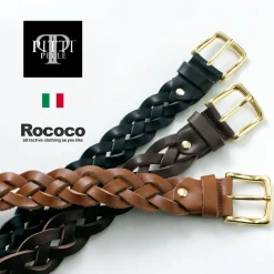 PITTI PELLE Belts^/ Mesh Leather Belt 35mm width 4mm thick