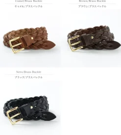 PITTI PELLE Belts^/ Mesh Leather Belt 35mm width 4mm thick