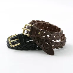 PITTI PELLE Belts^/ Mesh Leather Belt 35mm width 4mm thick