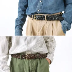 PITTI PELLE Belts^/ Mesh Leather Belt 35mm width 4mm thick