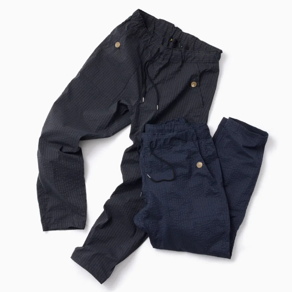 RE MADE IN TOKYO JAPAN Trousers^/ Coded COOLMAX seersucker ankle trousers