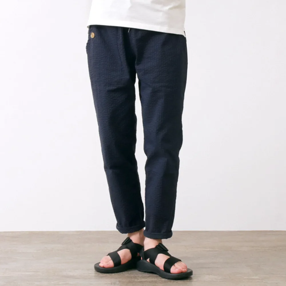 RE MADE IN TOKYO JAPAN Trousers^/ Coded COOLMAX seersucker ankle trousers
