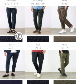 RE MADE IN TOKYO JAPAN Trousers^/ Coded COOLMAX seersucker ankle trousers