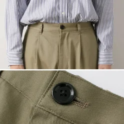 RE MADE IN TOKYO JAPAN Work Pants & Chinos^/ Cotton hard twill tuck wide pants
