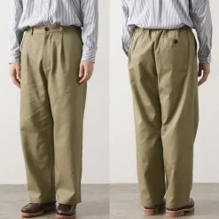 RE MADE IN TOKYO JAPAN Work Pants & Chinos^/ Cotton hard twill tuck wide pants