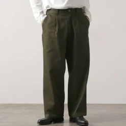 RE MADE IN TOKYO JAPAN Work Pants & Chinos^/ Cotton hard twill tuck wide pants