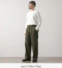 RE MADE IN TOKYO JAPAN Work Pants & Chinos^/ Cotton hard twill tuck wide pants