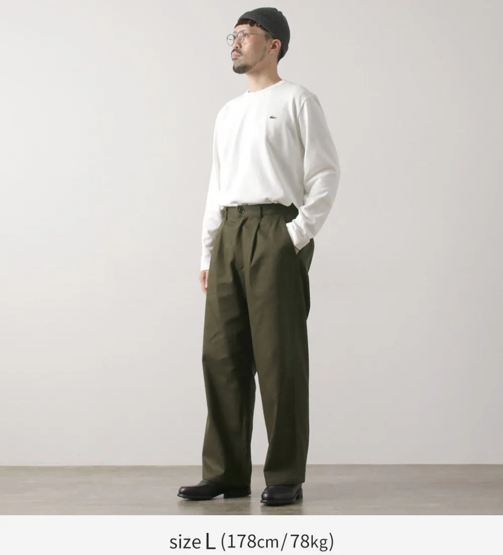 RE MADE IN TOKYO JAPAN Work Pants & Chinos^/ Cotton hard twill tuck wide pants