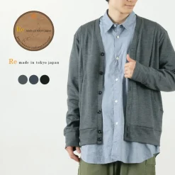 RE MADE IN TOKYO JAPAN Cardigans^/ Dress Wool Knit Round Cut Cardigan
