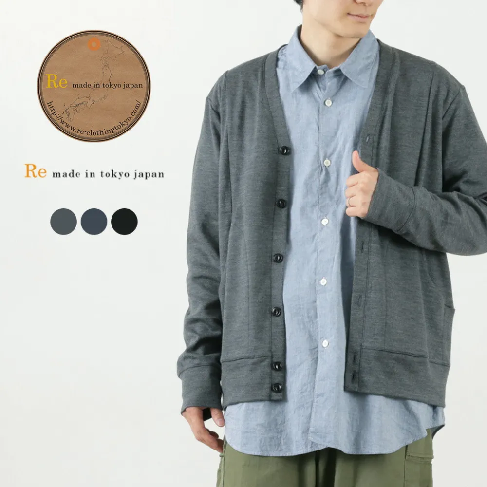 RE MADE IN TOKYO JAPAN Cardigans^/ Dress Wool Knit Round Cut Cardigan
