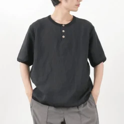 RE MADE IN TOKYO JAPAN T-Shirts^/ French Linen Henley Neck T-Shirt