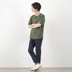 RE MADE IN TOKYO JAPAN T-Shirts^/ French Linen Henley Neck T-Shirt