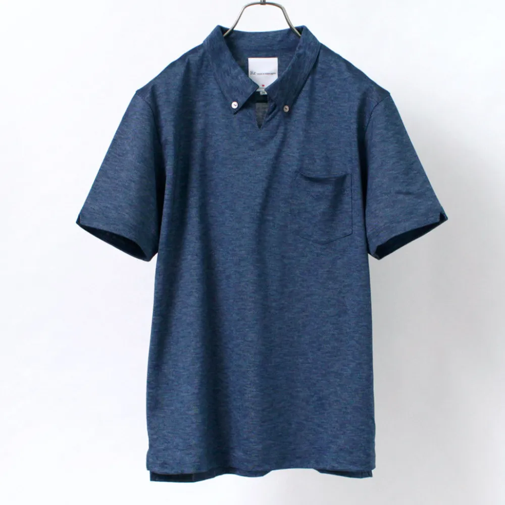 RE MADE IN TOKYO JAPAN T-Shirts^/ Indigo Kanoko Button Down Skipper BD Skipper