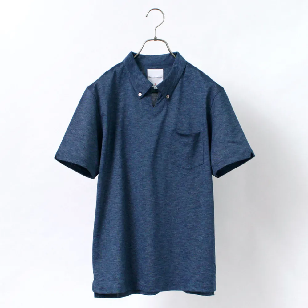 RE MADE IN TOKYO JAPAN T-Shirts^/ Indigo Kanoko Button Down Skipper BD Skipper