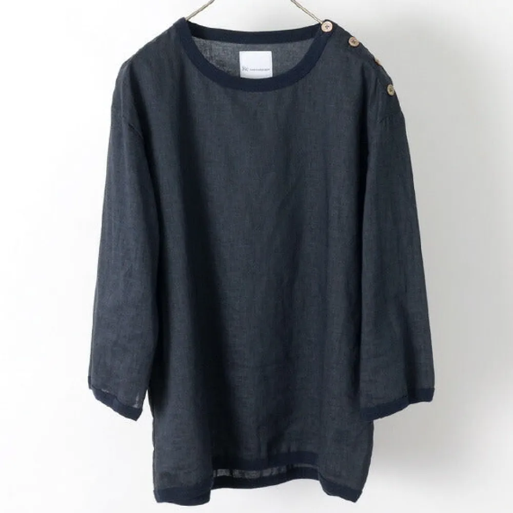 RE MADE IN TOKYO JAPAN Shirts^/ Linen Canvas Button Basque / 7 Minute Sleeve