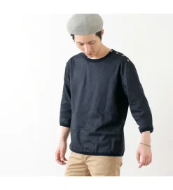 RE MADE IN TOKYO JAPAN Shirts^/ Linen Canvas Button Basque / 7 Minute Sleeve