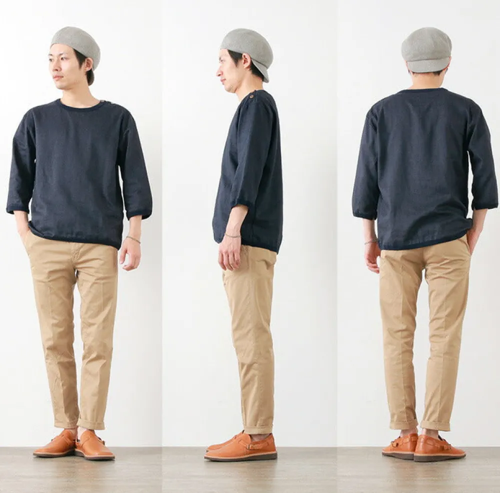 RE MADE IN TOKYO JAPAN Shirts^/ Linen Canvas Button Basque / 7 Minute Sleeve