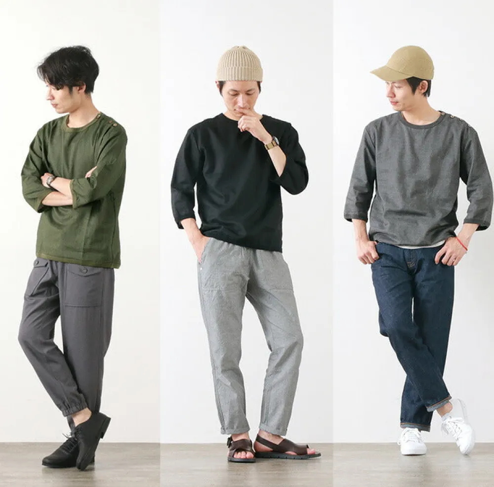 RE MADE IN TOKYO JAPAN Shirts^/ Linen Canvas Button Basque / 7 Minute Sleeve