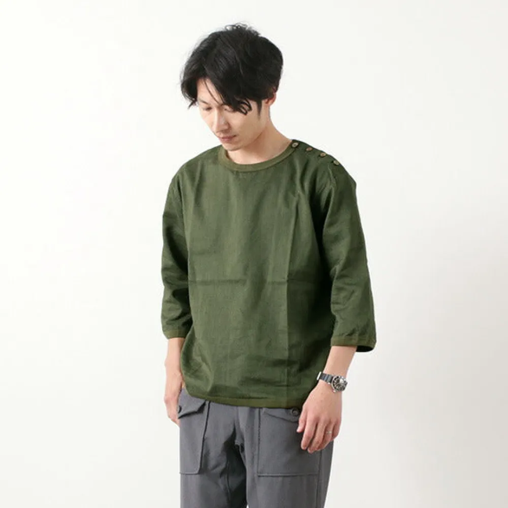 RE MADE IN TOKYO JAPAN Shirts^/ Linen Canvas Button Basque / 7 Minute Sleeve