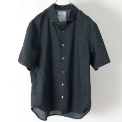 RE MADE IN TOKYO JAPAN Shirts^/ Linen Canvas Button Down Shirt / Short Sleeve
