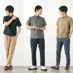 RE MADE IN TOKYO JAPAN Shirts^/ Linen Canvas Button Down Shirt / Short Sleeve