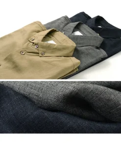 RE MADE IN TOKYO JAPAN Shirts^/ Linen Canvas Button Down Shirt / Short Sleeve
