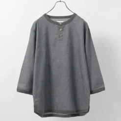 RE MADE IN TOKYO JAPAN T-Shirts^/ Linen Canvas Henry Neck T-Shirt